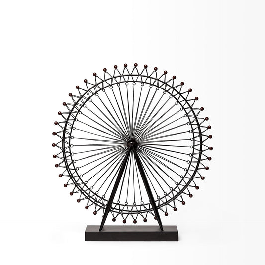 Black Metal London Eye Sculpture