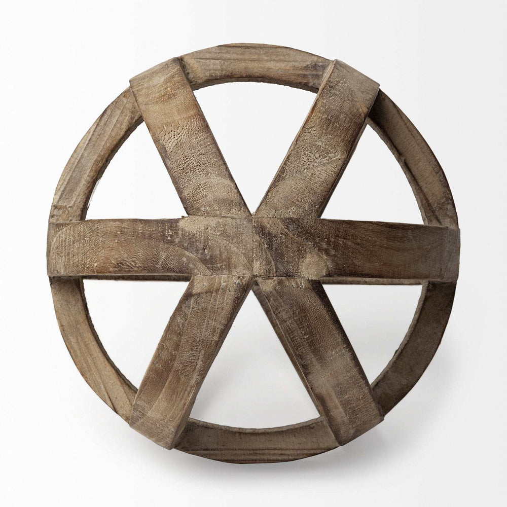 Brown Wooden Hollow Orb Sculpture - Homeroots - Flyclothing LLC