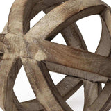 Brown Wooden Hollow Orb Sculpture - Homeroots - Flyclothing LLC