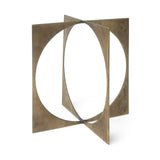 10" Burnished Gold Metal Circle Square Sculpture - Homeroots - Flyclothing LLC