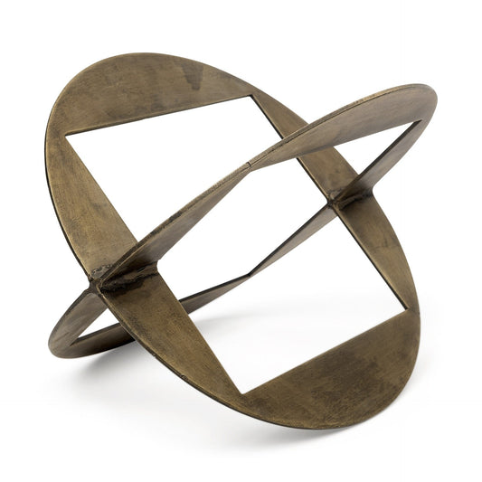 Gold Metal Geometric Decor Piece - Homeroots
