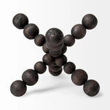 9" Black Beaded Wooden Decorative Jack Tabletop Sculpture - Homeroots