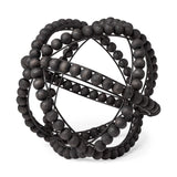 11" Black Wooden Bead And Metal Orb Sculpture - Homeroots - Flyclothing LLC