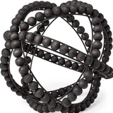 11" Black Wooden Bead And Metal Orb Sculpture - Homeroots - Flyclothing LLC