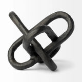 Petite Black Metal Chain Link Sculpture - Homeroots