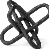 10" Black Metal Chain Link Tabletop Sculpture - Homeroots