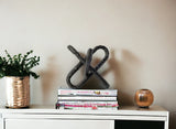 10" Black Metal Chain Link Tabletop Sculpture - Homeroots