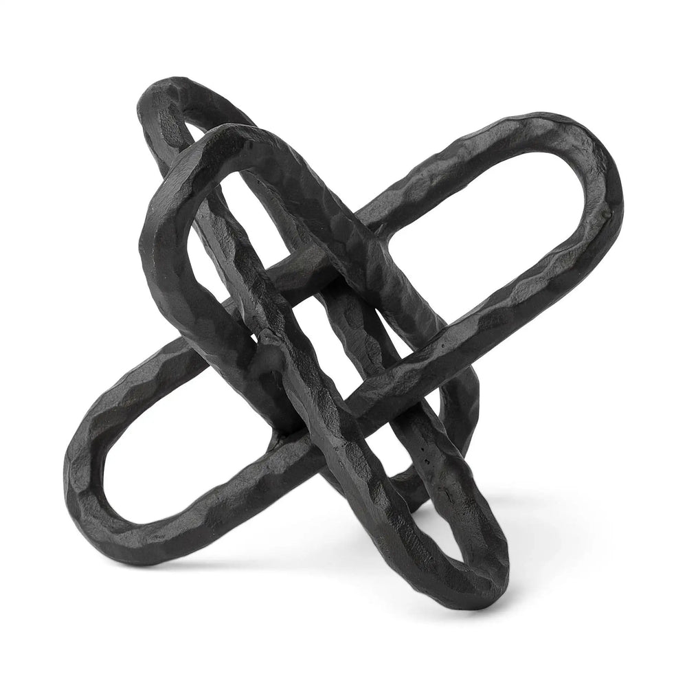10" Black Metal Chain Link Tabletop Sculpture - Homeroots