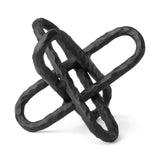 10" Black Metal Chain Link Tabletop Sculpture - Homeroots