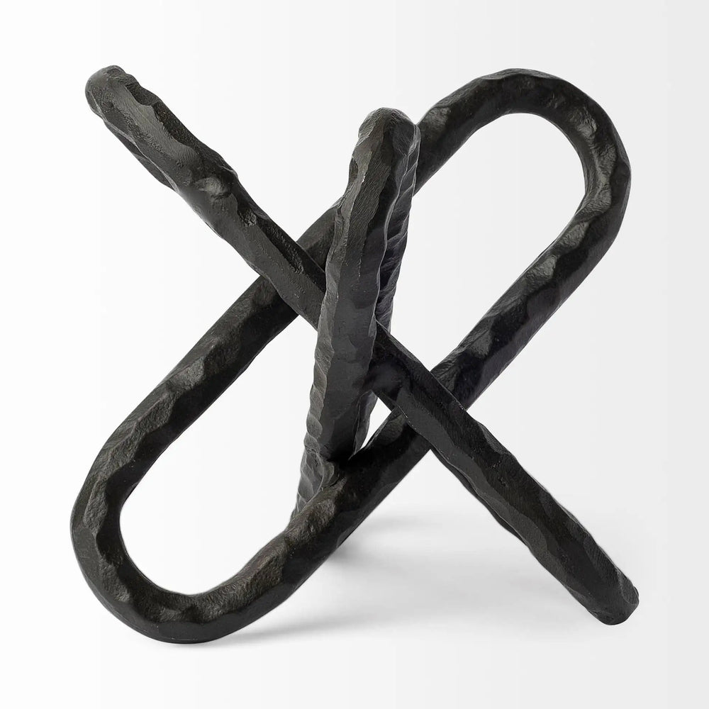10" Black Metal Chain Link Tabletop Sculpture - Homeroots