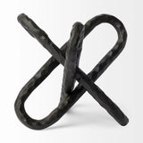 10" Black Metal Chain Link Tabletop Sculpture - Homeroots