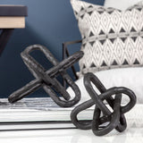 10" Black Metal Chain Link Tabletop Sculpture - Homeroots