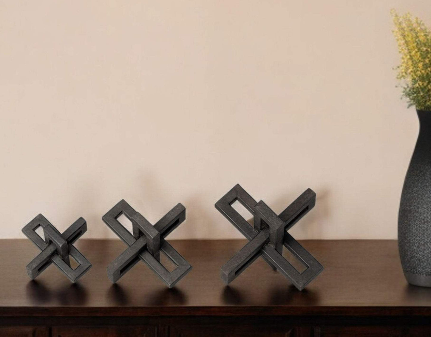 Set Of Three Black Metal Decorative Jacks - Homeroots - Flyclothing LLC