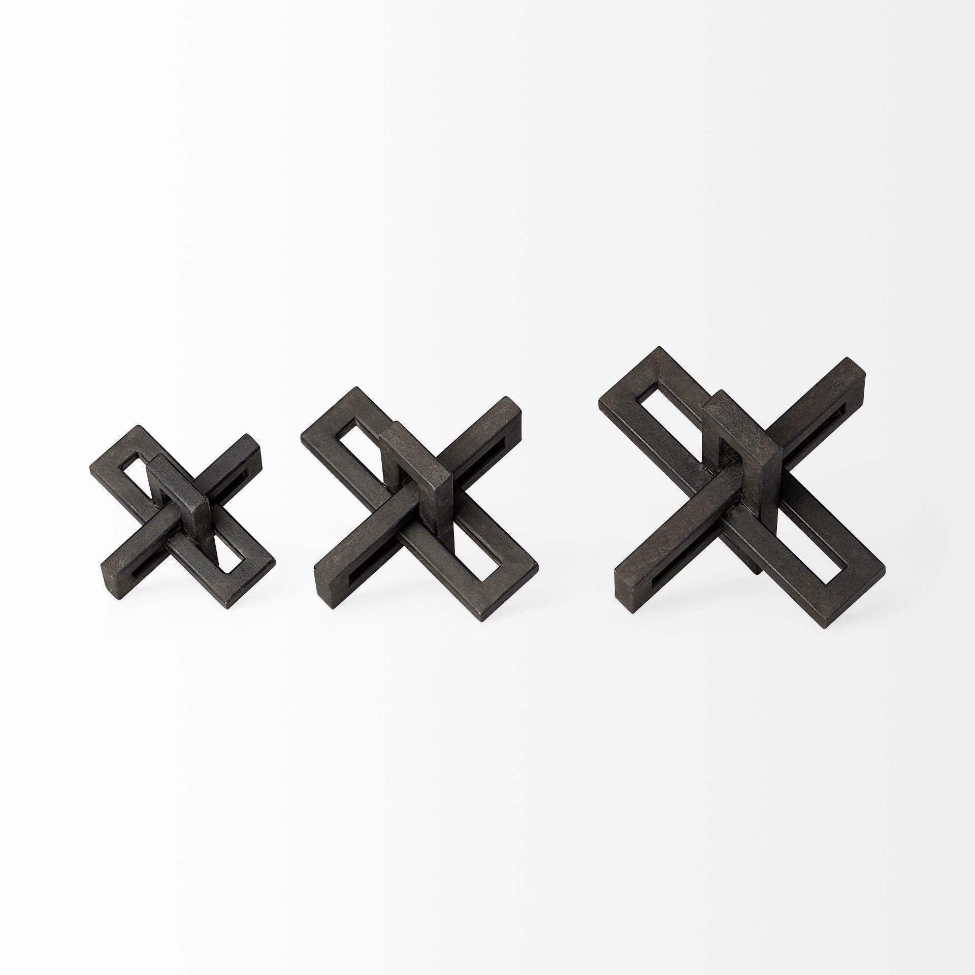 Set Of Three Black Metal Decorative Jacks - Homeroots - Flyclothing LLC