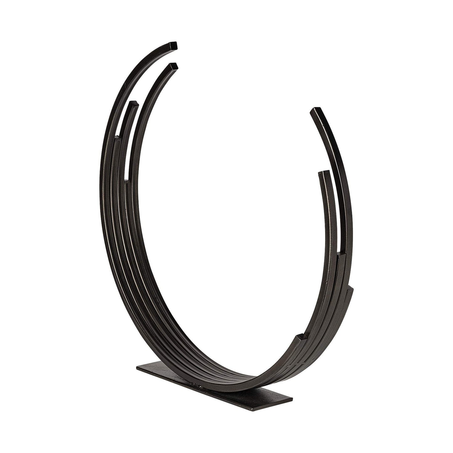 20" Black Iron Modern Abstract Tabletop Sculpture - Homeroots - Flyclothing LLC