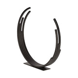 20" Black Iron Modern Abstract Tabletop Sculpture - Homeroots - Flyclothing LLC
