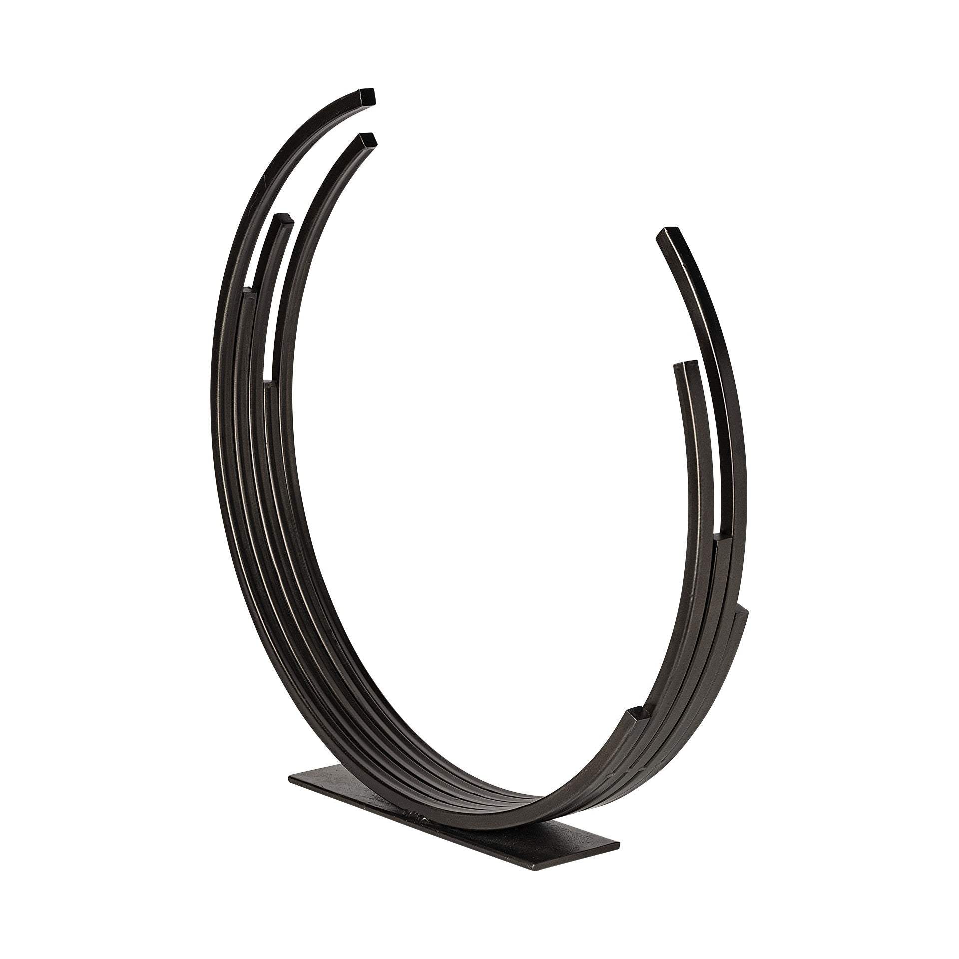 20" Black Iron Modern Abstract Tabletop Sculpture - Homeroots - Flyclothing LLC