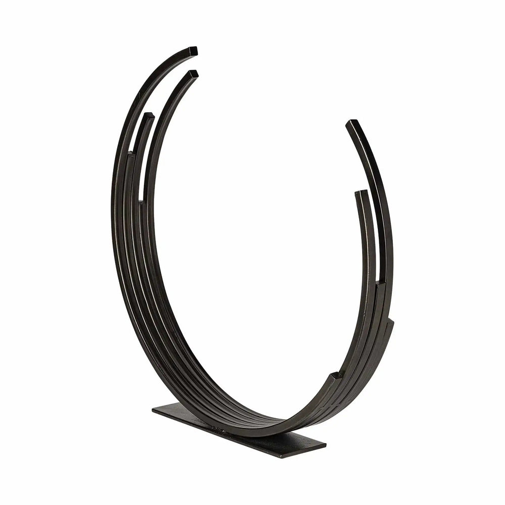 20" Black Iron Modern Abstract Tabletop Sculpture - Homeroots