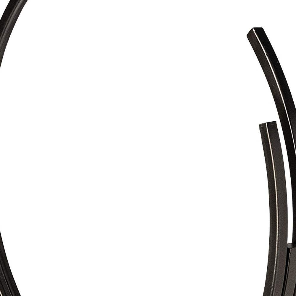 20" Black Iron Modern Abstract Tabletop Sculpture - Homeroots - Flyclothing LLC