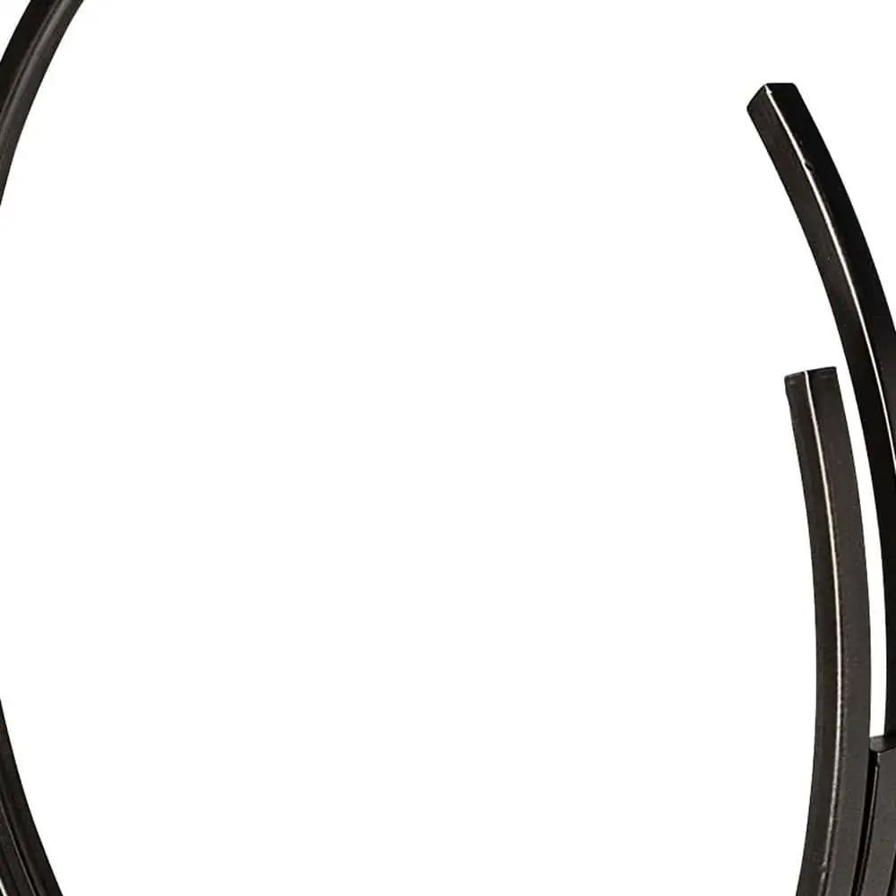 20" Black Iron Modern Abstract Tabletop Sculpture - Homeroots