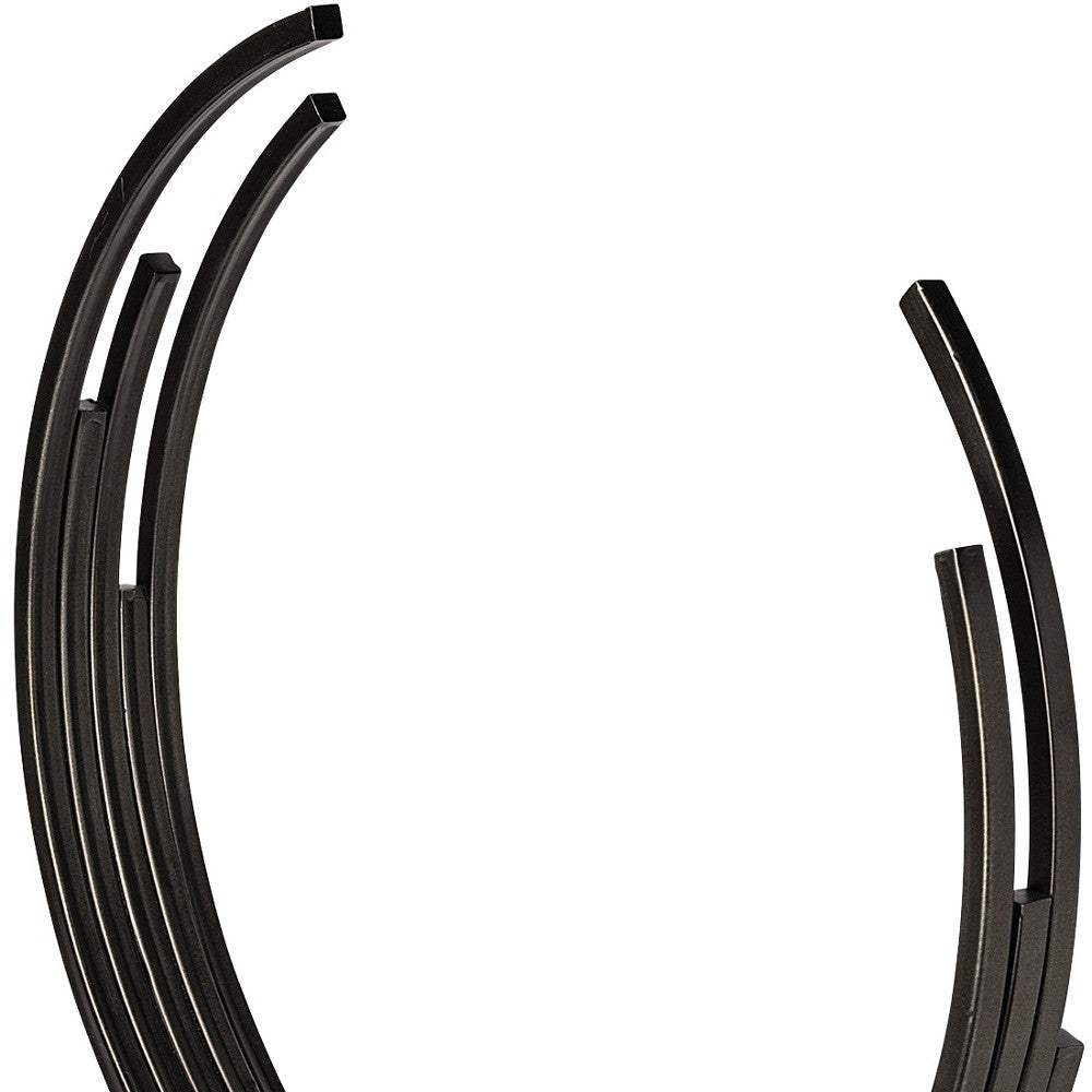 20" Black Iron Modern Abstract Tabletop Sculpture - Homeroots - Flyclothing LLC