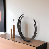20" Black Iron Modern Abstract Tabletop Sculpture - Homeroots - Flyclothing LLC