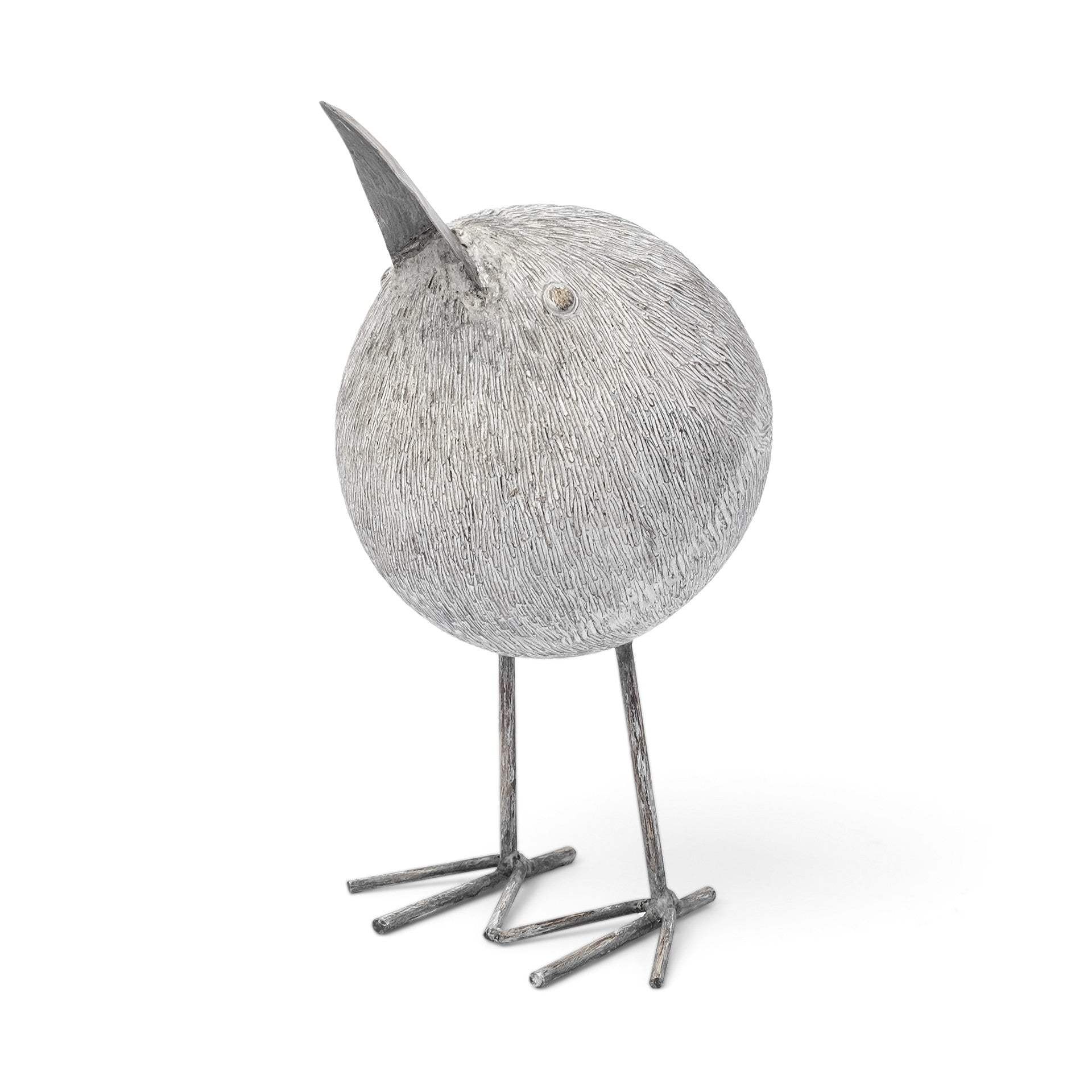 Off White Resin Bent Bird Sculpture - Homeroots - Flyclothing LLC