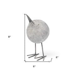 Off White Resin Bent Bird Sculpture - Homeroots
