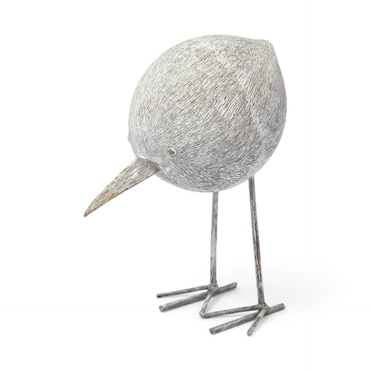 Off White Resin Bird Sculpture - Homeroots