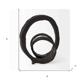 Black Metal Ribbon Loop Sculpture - Homeroots - Flyclothing LLC