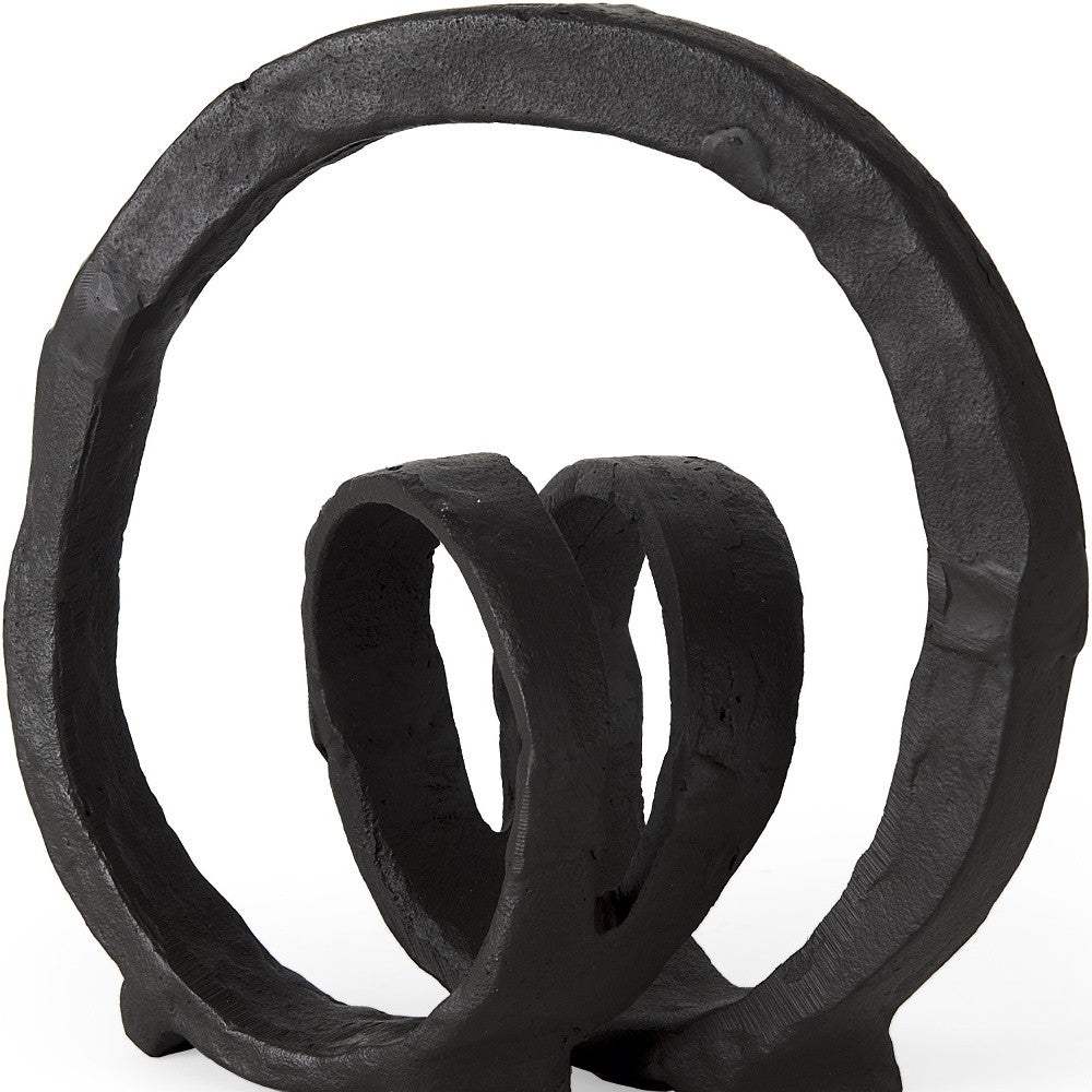 Black Metal Ribbon Loop Sculpture - Homeroots - Flyclothing LLC