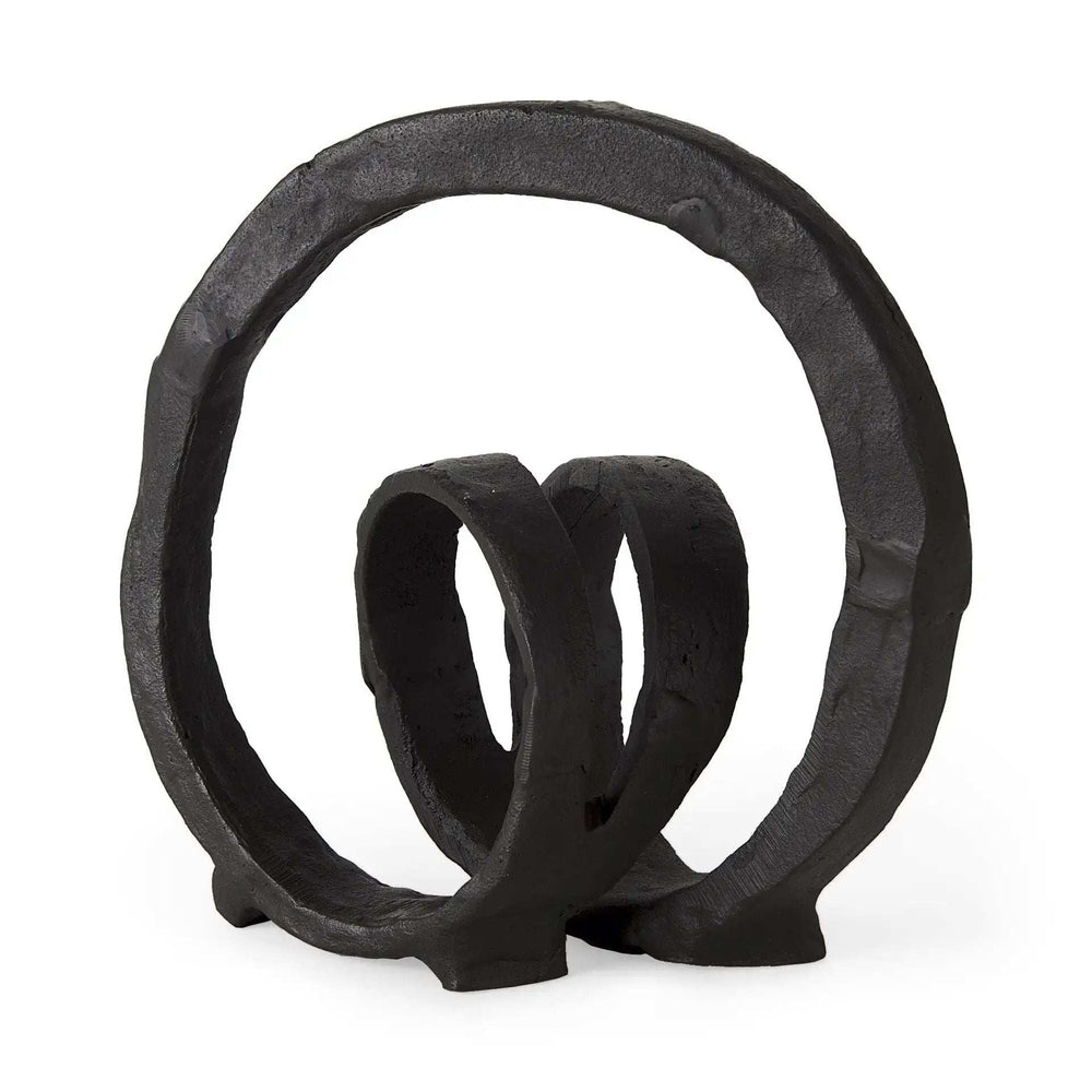 Black Metal Ribbon Loop Sculpture - Homeroots - Flyclothing LLC