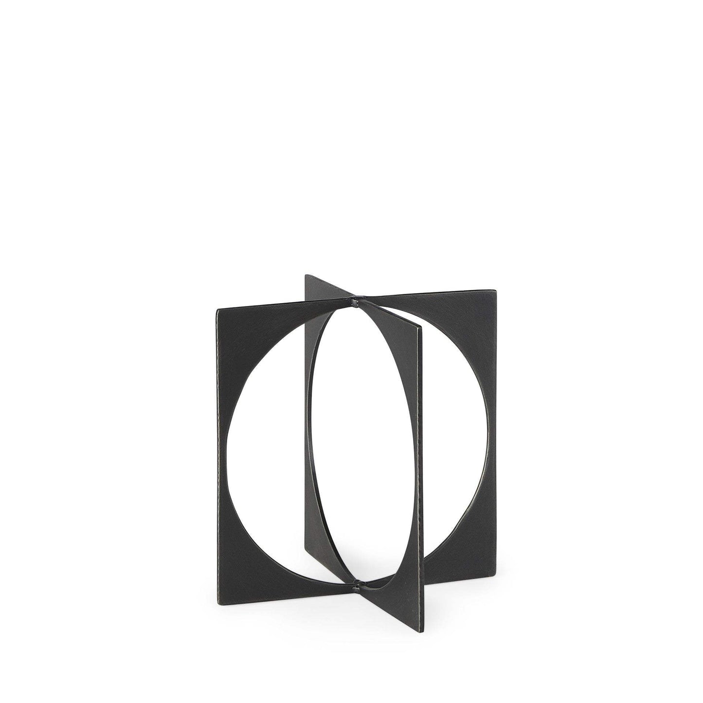 9" Charcoal Gray Metal Circle Square Sculpture - Homeroots - Flyclothing LLC