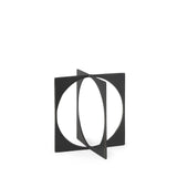 9" Charcoal Gray Metal Circle Square Sculpture - Homeroots - Flyclothing LLC