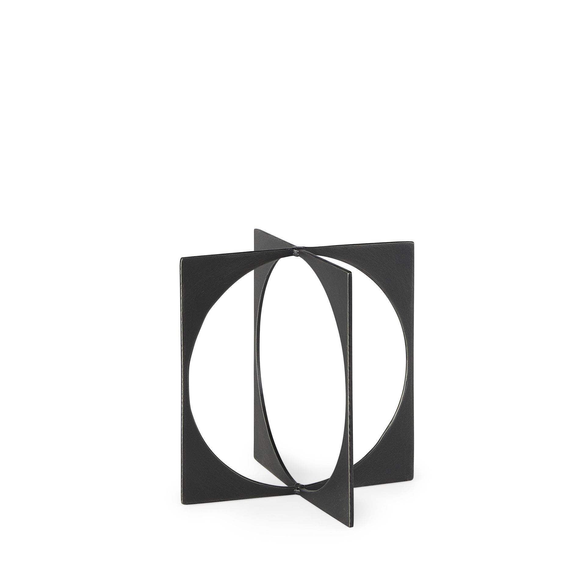 9" Charcoal Gray Metal Circle Square Sculpture - Homeroots - Flyclothing LLC