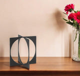 9" Charcoal Gray Metal Circle Square Sculpture - Homeroots - Flyclothing LLC