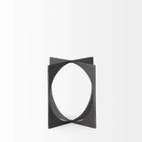 9" Charcoal Gray Metal Circle Square Sculpture - Homeroots - Flyclothing LLC