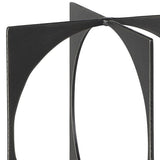 9" Charcoal Gray Metal Circle Square Sculpture - Homeroots - Flyclothing LLC