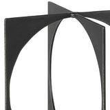 9" Charcoal Gray Metal Circle Square Sculpture - Homeroots