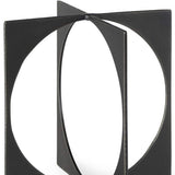 9" Charcoal Gray Metal Circle Square Sculpture - Homeroots - Flyclothing LLC
