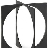 9" Charcoal Gray Metal Circle Square Sculpture - Homeroots