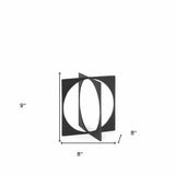 9" Charcoal Gray Metal Circle Square Sculpture - Homeroots - Flyclothing LLC