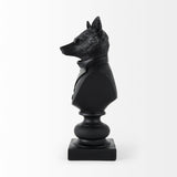 Black Resin Suited Fox Bust Sculpture - Homeroots