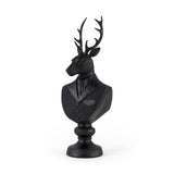 Black Resin Suited Deer Bust Sculpture - Homeroots
