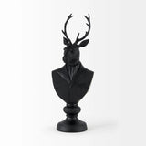 Black Resin Suited Deer Bust Sculpture - Homeroots