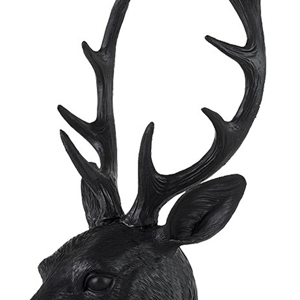 Black Resin Suited Deer Bust Sculpture