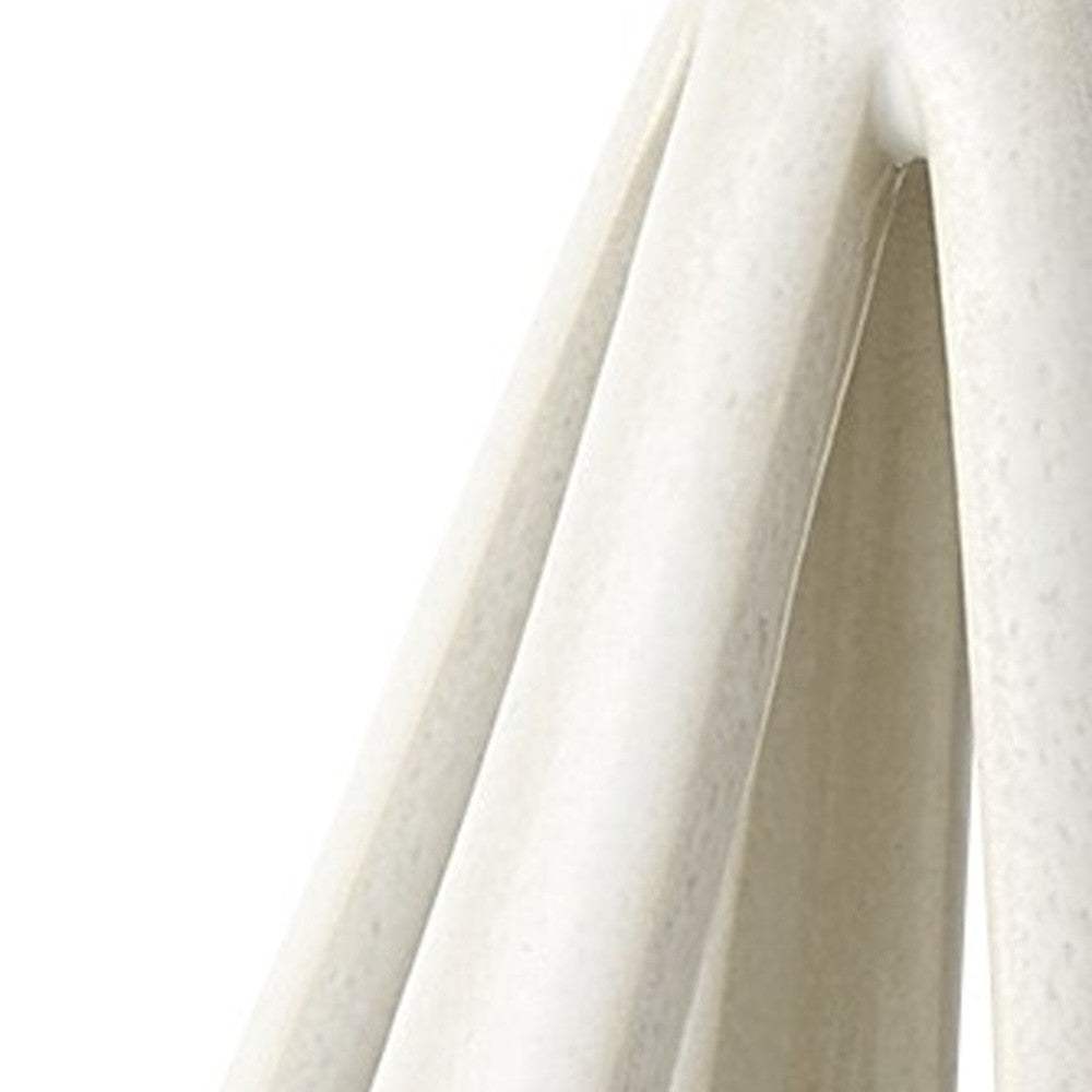 White Crackle Glaze Ceramic Conical Sculpture - Homeroots - Flyclothing LLC