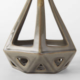Khaki Crackle Glaze Ceramic Conical Sculpture - Homeroots - Flyclothing LLC