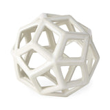 White Crackle Glaze Ceramic Geometric Sculpture - Homeroots - Flyclothing LLC