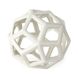 White Crackle Glaze Ceramic Geometric Sculpture - Homeroots